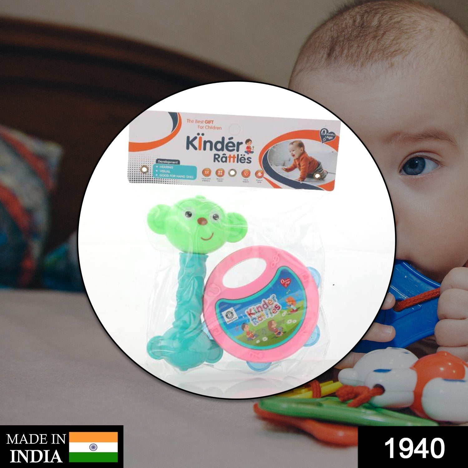 1940 AT40 2Pc Rattles Baby Toy and game for kids and babies for playing and enjoying purposes. 1940 AT40 2Pc Rattles Baby Toy and game for kids and babies for playing and enjoying purposes.
